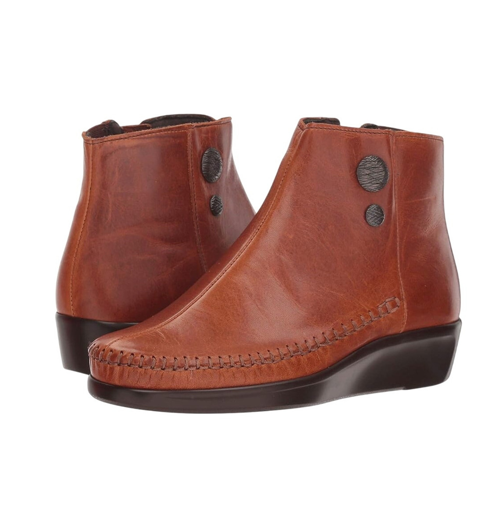 SAS Womens Jade Ankle Booties Size 9 WW EU 39.5 Brown Leather Boots NIB